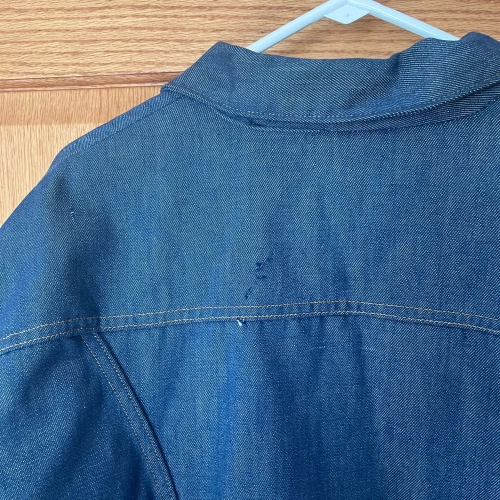 Vintage Red Cap fleece lined Men's Blue Denim Jacket - Picture 6 of 6